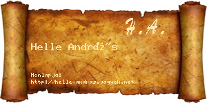 Helle András névjegykártya